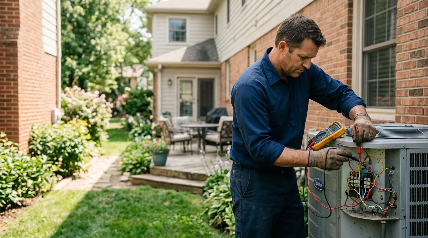 HVAC technician working near Fairbury, IL
